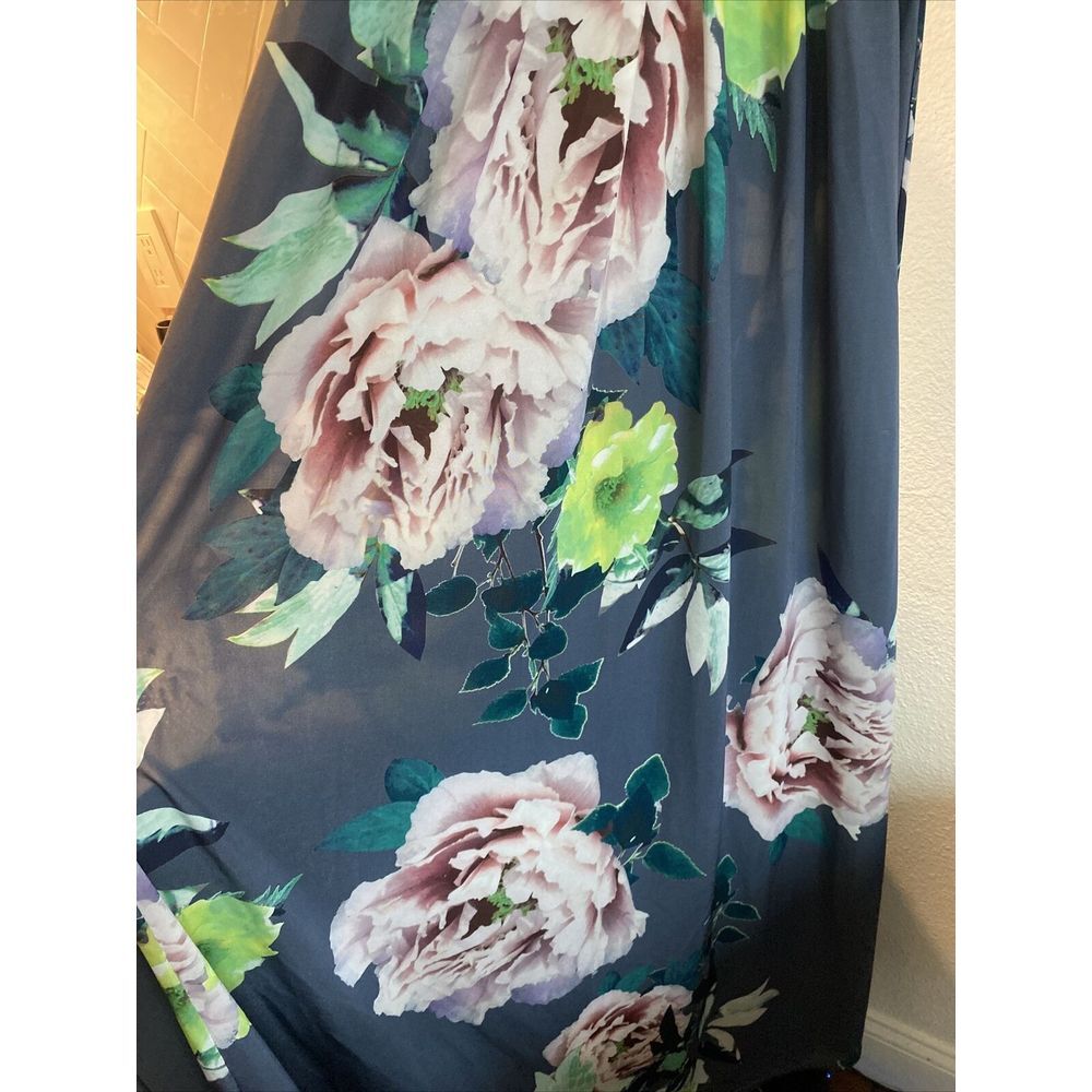 Women's Debut Gray Floral Neck Cross Rhinestone Dress Sz 6 US Or 10 London‎ - Picture 6 of 14
